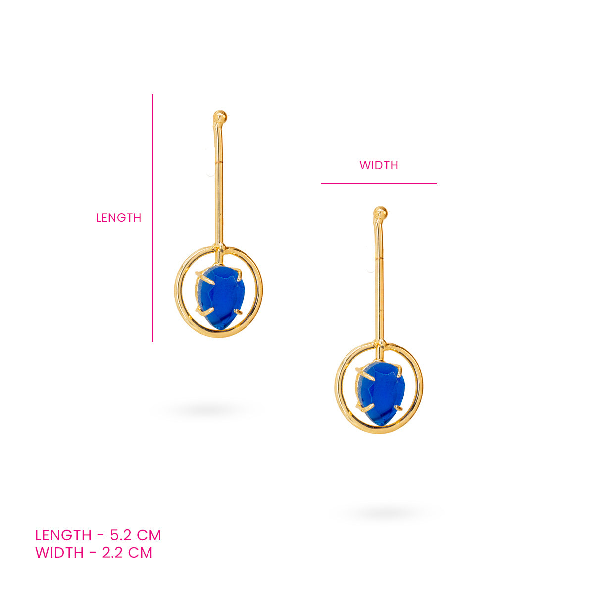 Golden White Stone Earrings