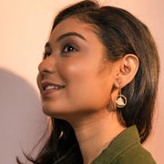 Golden White Stone Earrings