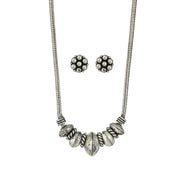 Oxidized Silver Beaded Necklace Set
