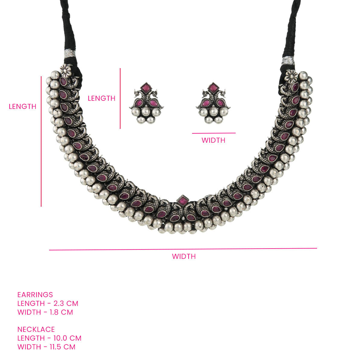 Traditional Oxidized Silver Choker