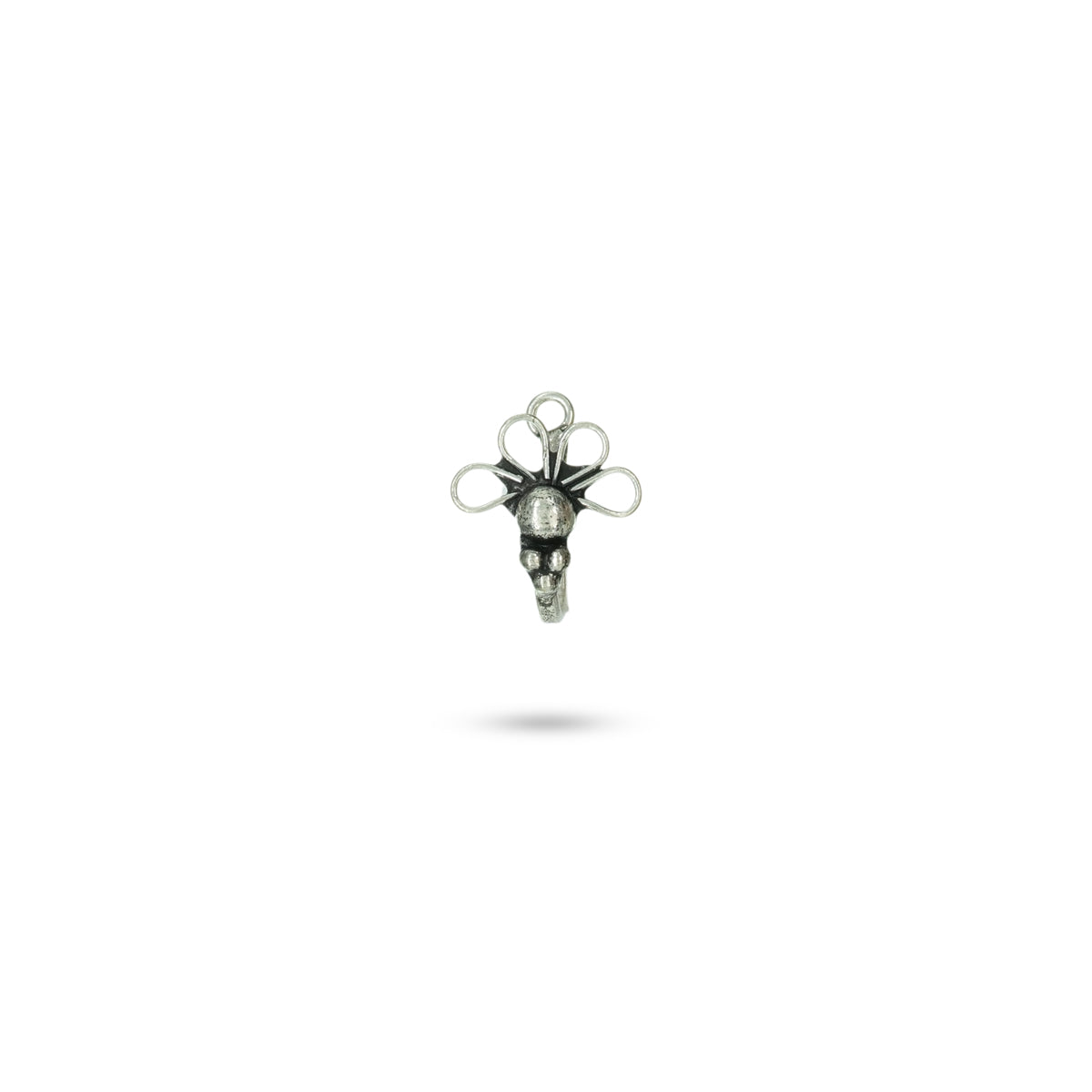 Peacock Motif Nose Pin - Clip on