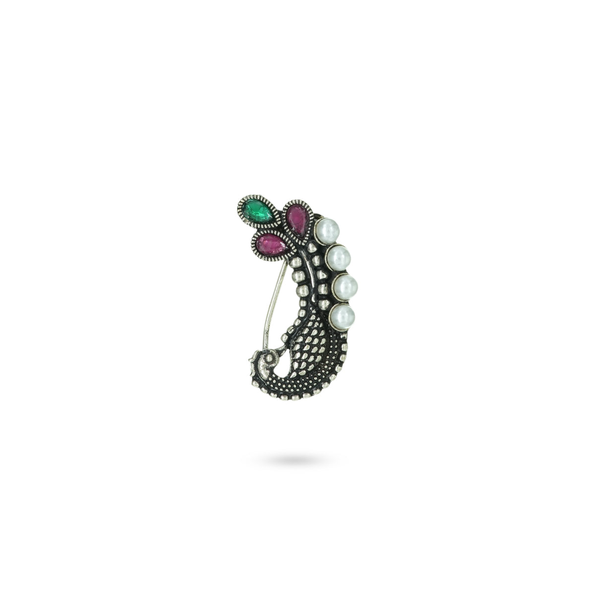 Peacock Motif Nath - Clip on
