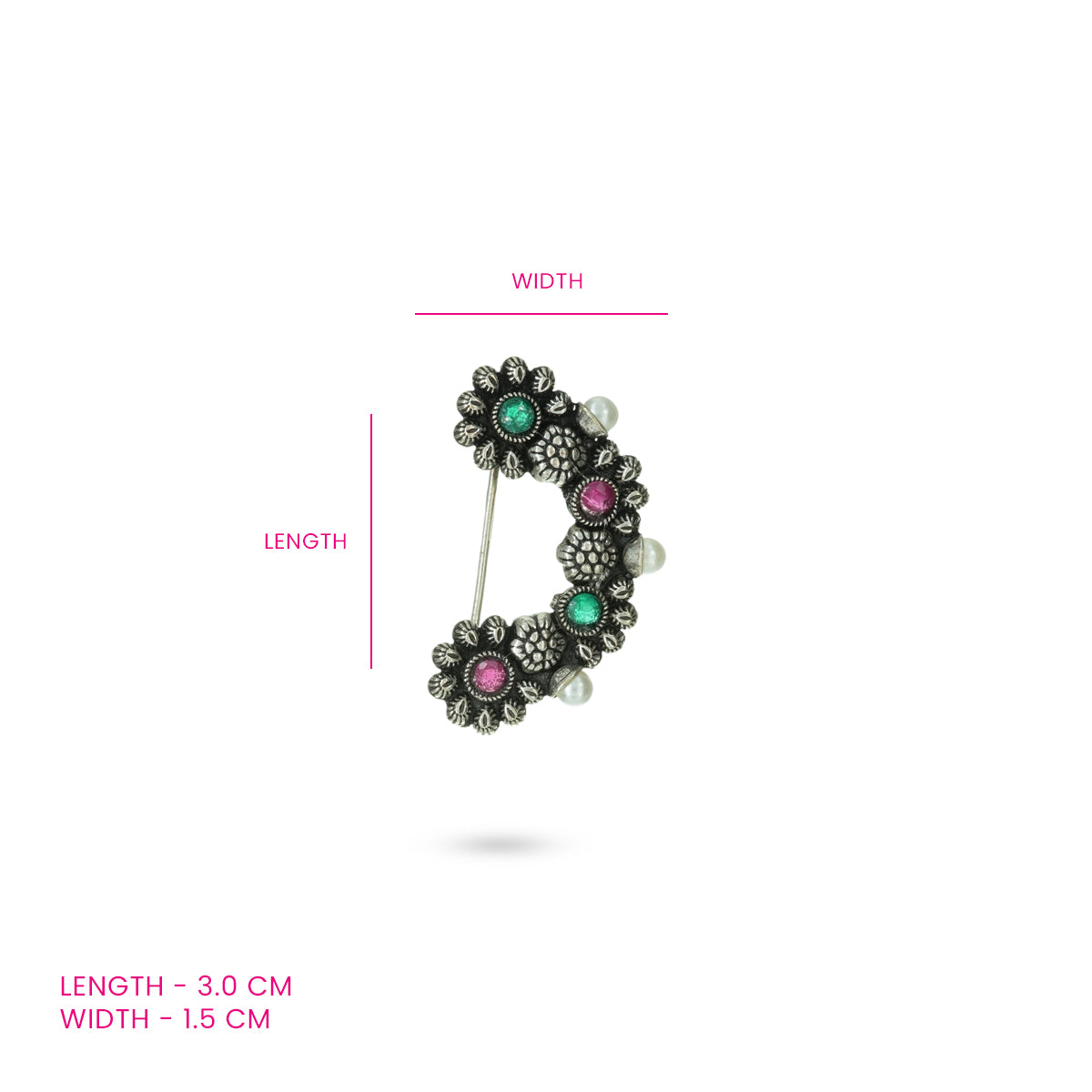 Floral Motif Nath - Clip on