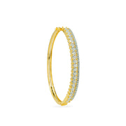 Double-Row Zircon Brass Bangle