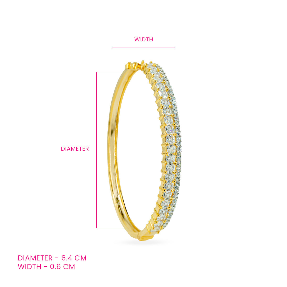 Double-Row Zircon Brass Bangle