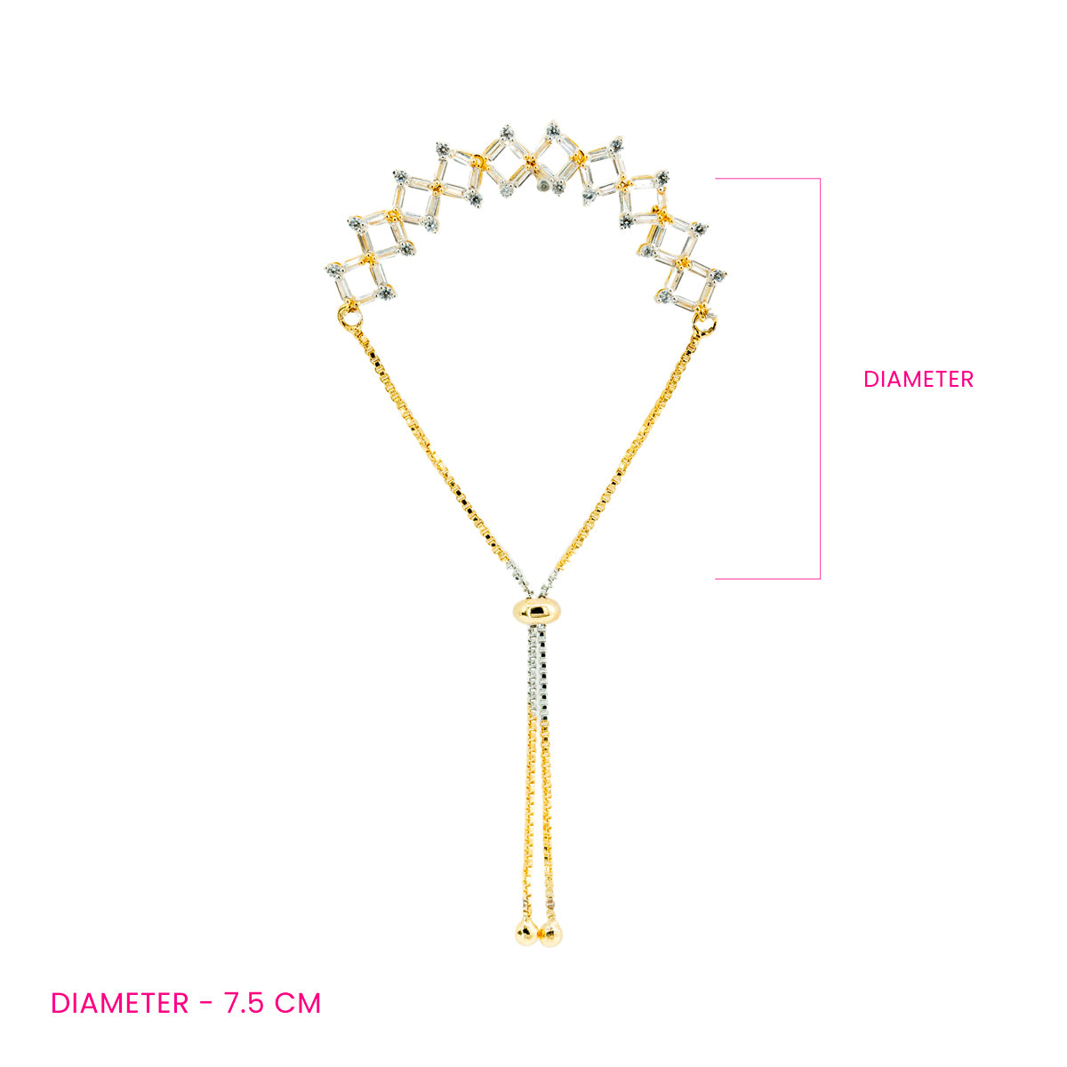 Diamond-Shaped Brass Bracelet