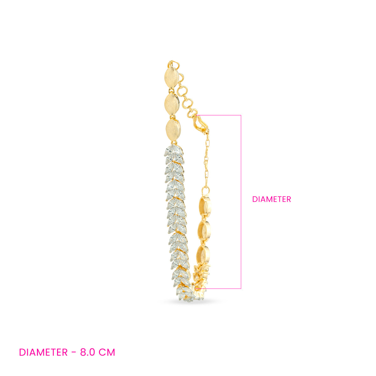 Gold-Plated Brass Bracelet with Leaf Design