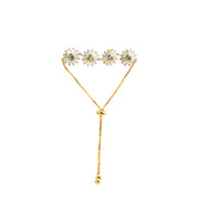 Gold-Plated Floral Adjustable Bracelet