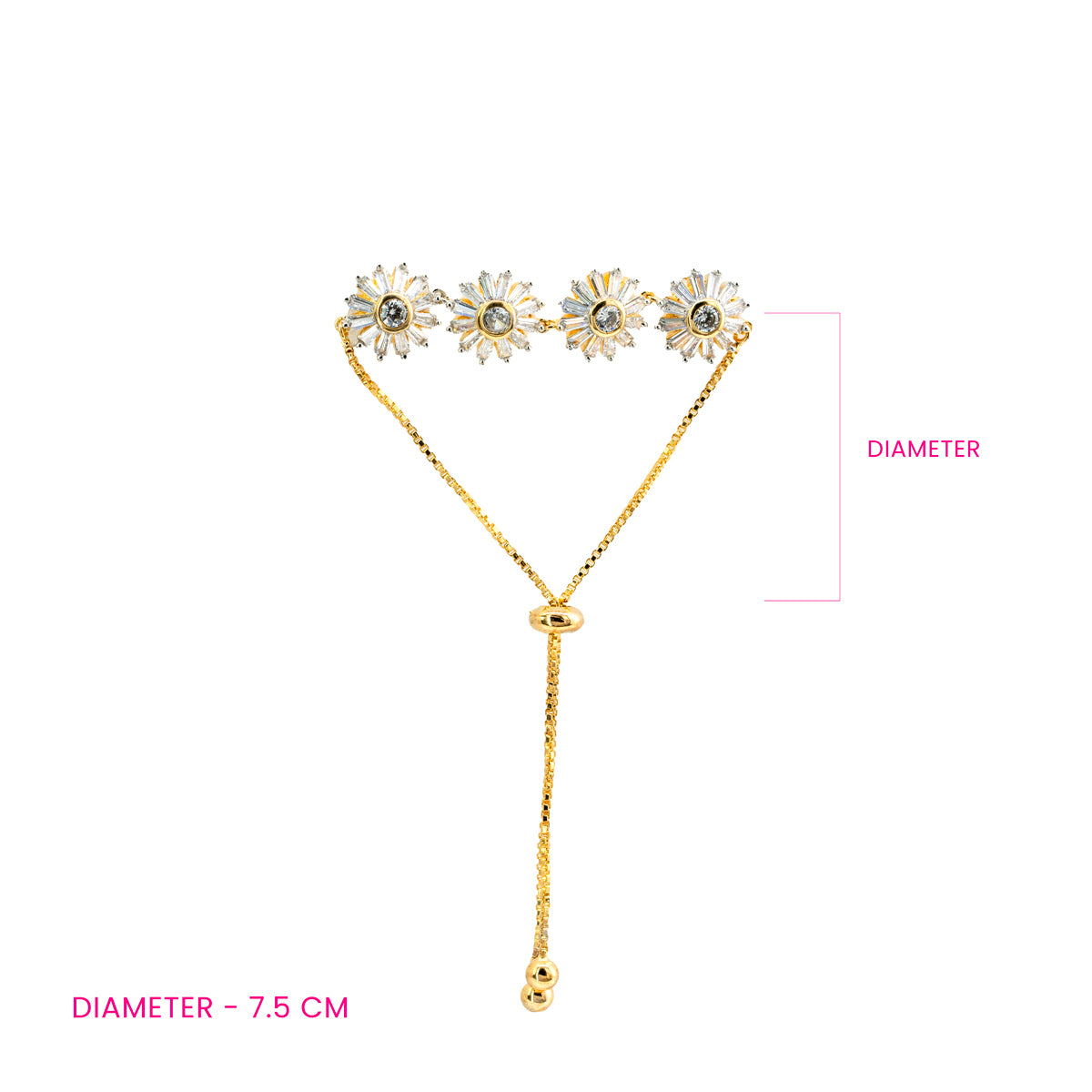 Gold-Plated Floral Adjustable Bracelet