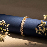 Gold-Plated Double-Row Zircon Bracelet