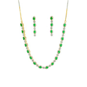 Green Opal Charm Necklace Set