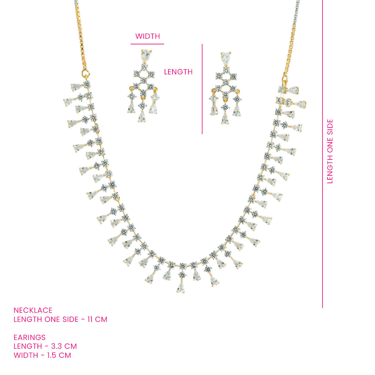 Triangular Cascade Necklace Set