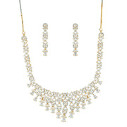 Glittering Floral Cascade Necklace Set