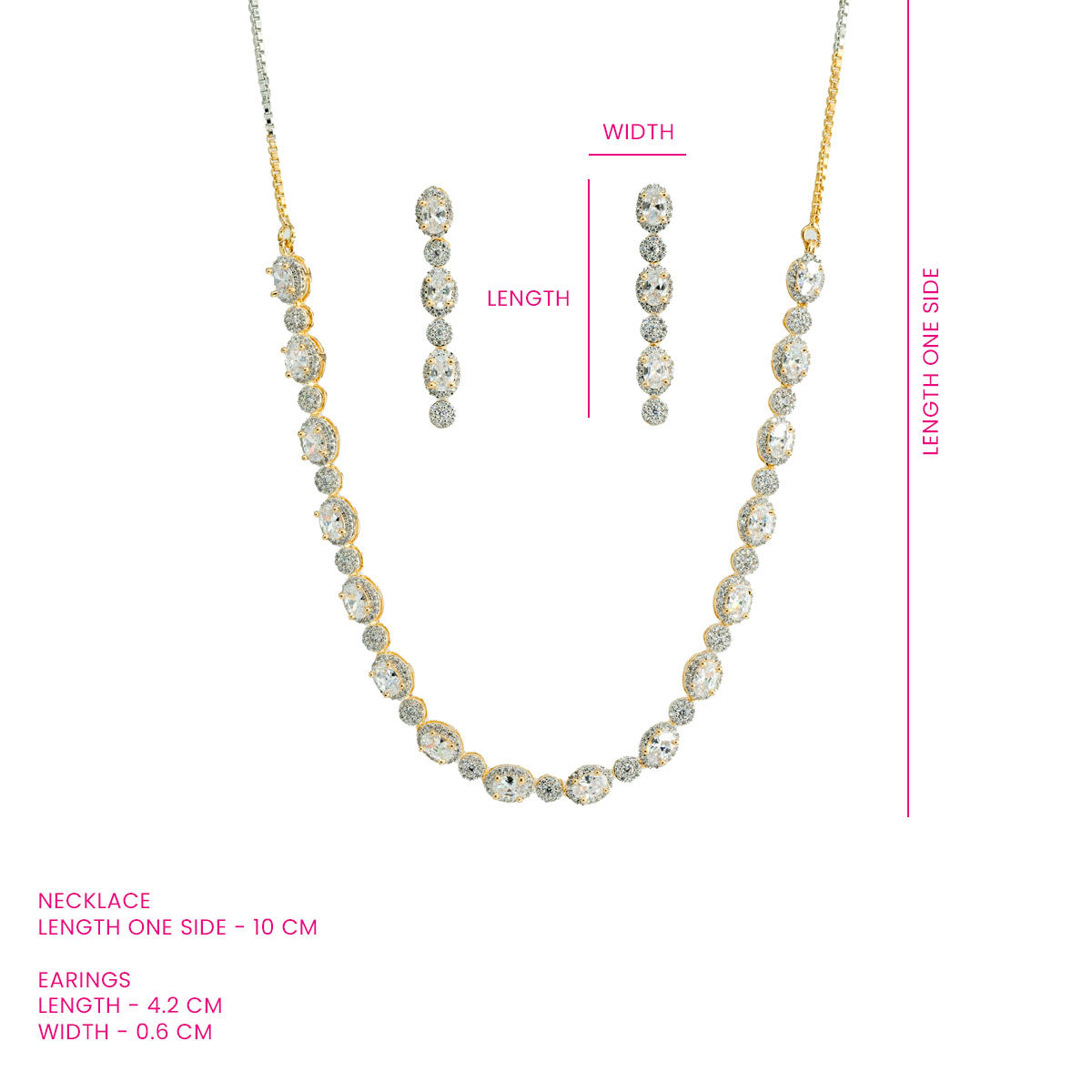 Sparkling Elliptical Necklace Set