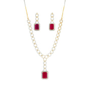 Ruby Elegance Chain Necklace Set