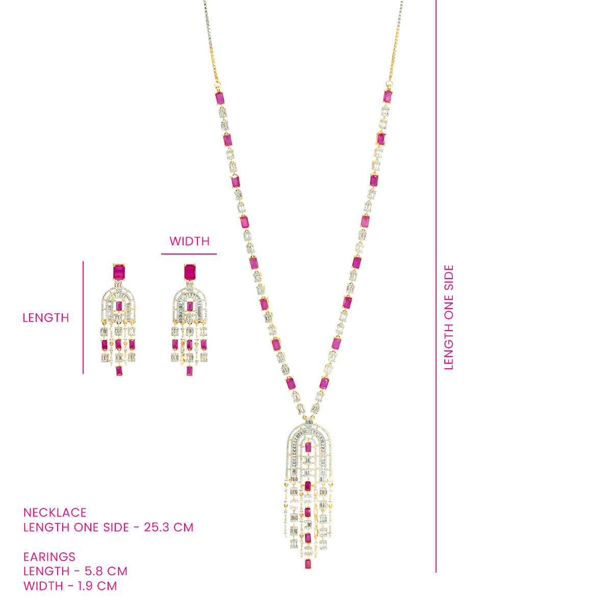 Ruby Red Arch Necklace Set