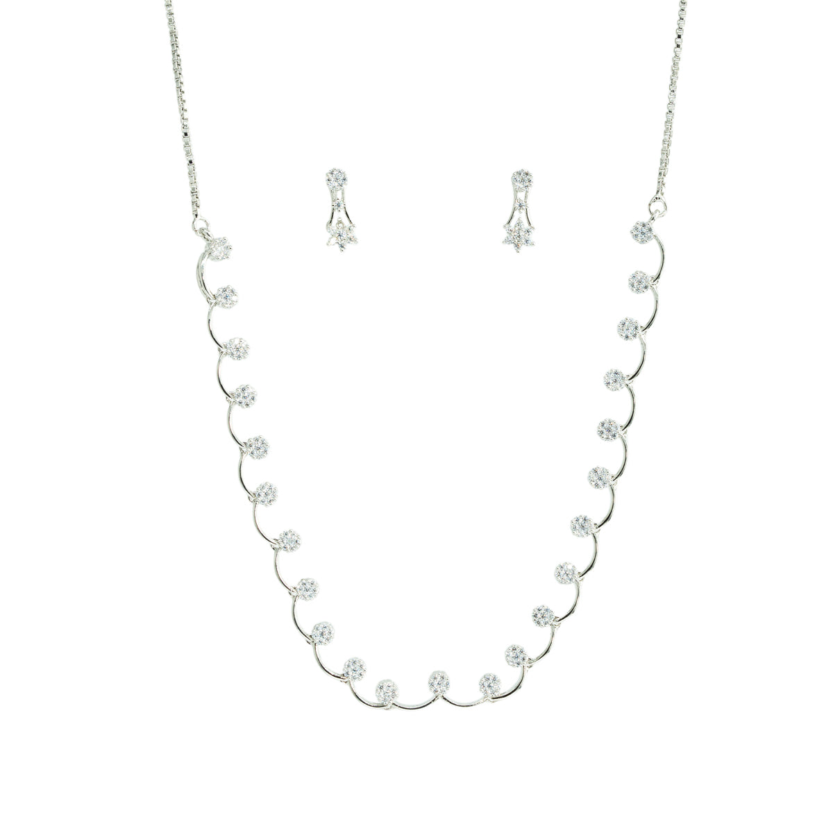 Crystal Curve Necklace Set