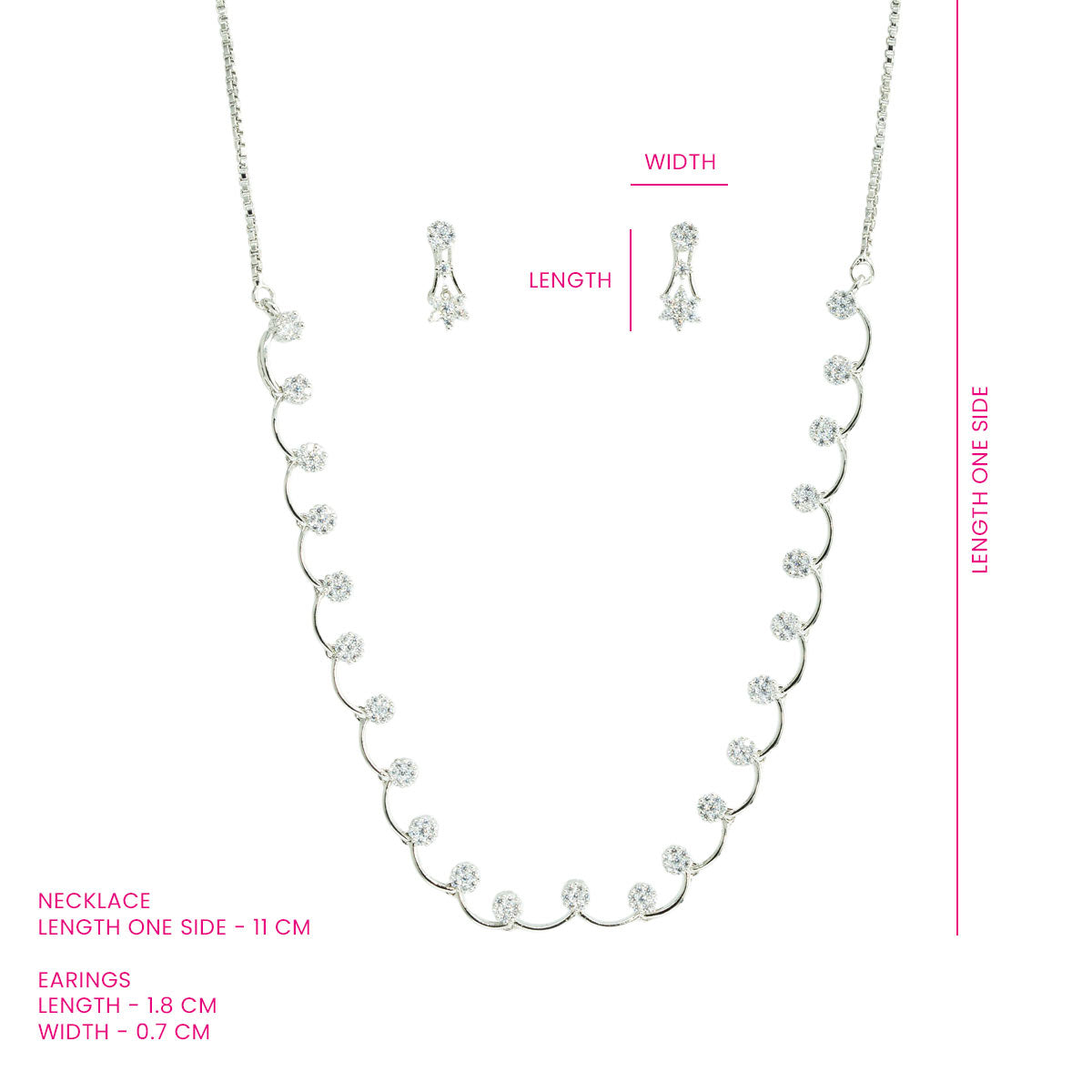 Crystal Curve Necklace Set