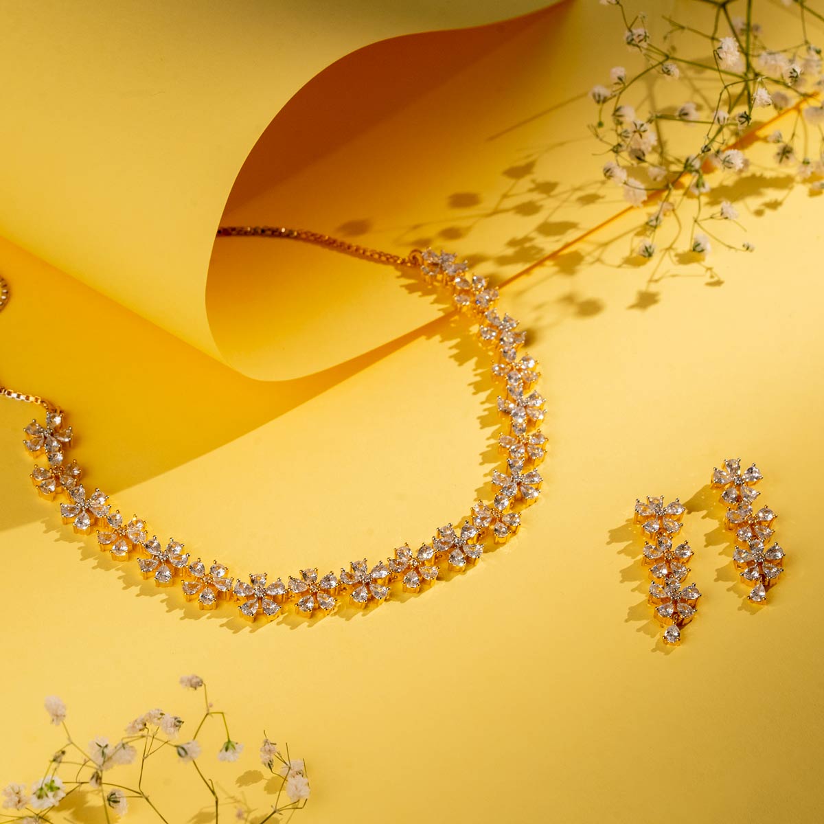 Floral Cascade Necklace Set