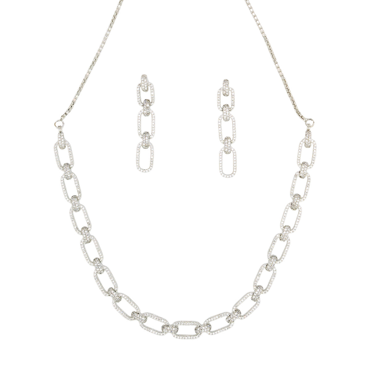 Diamond Link Necklace Set
