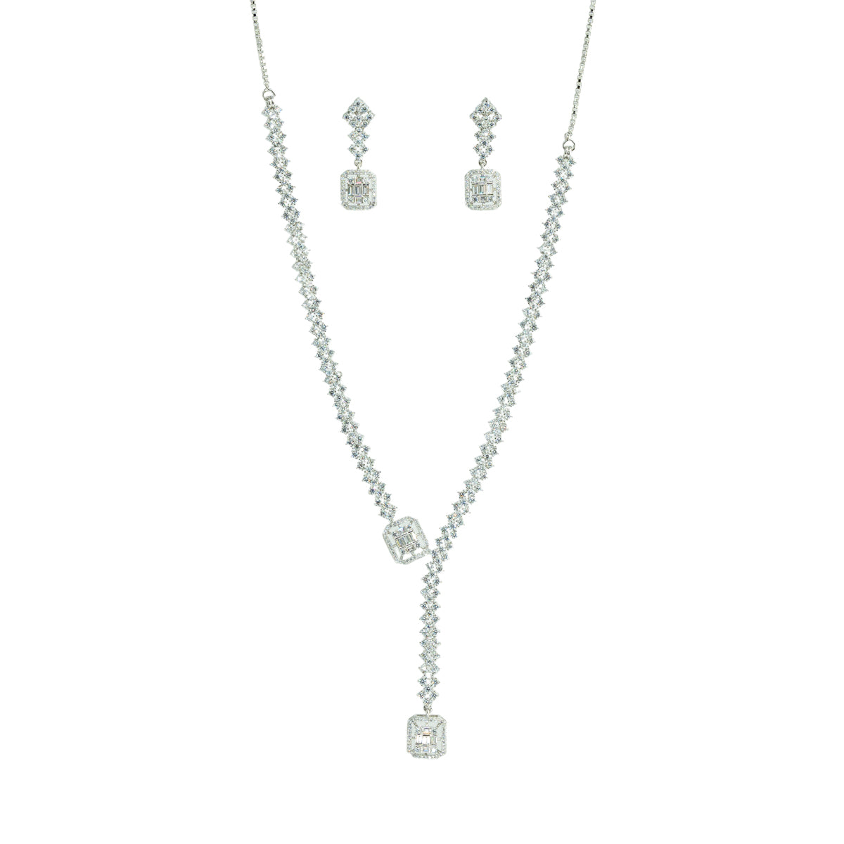 Square Charm Necklace Set