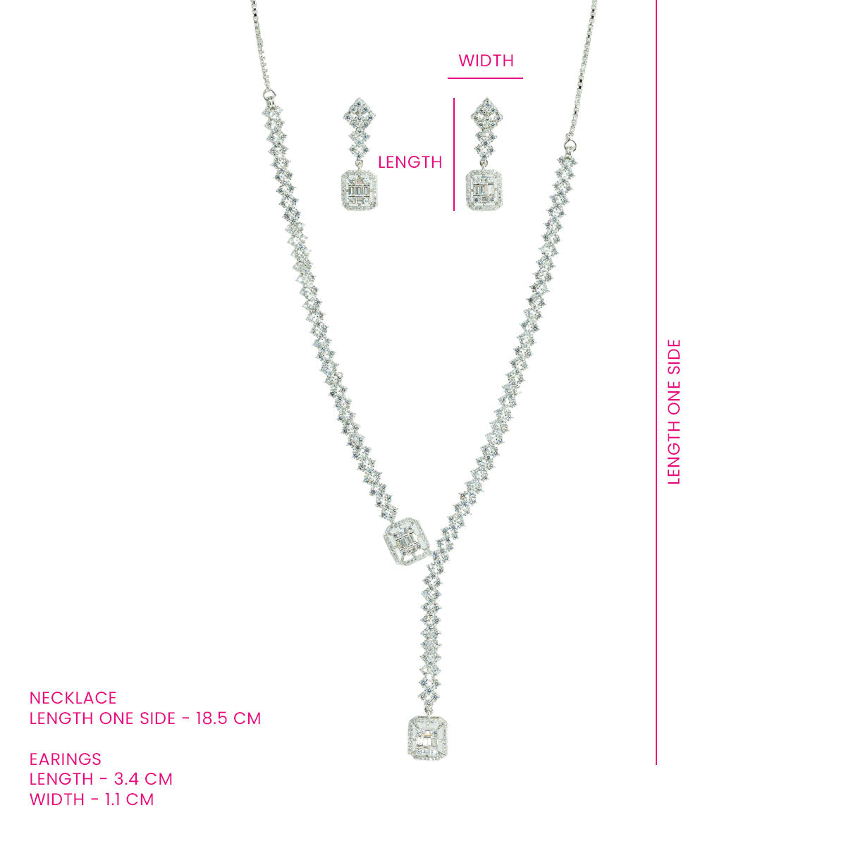 Square Charm Necklace Set