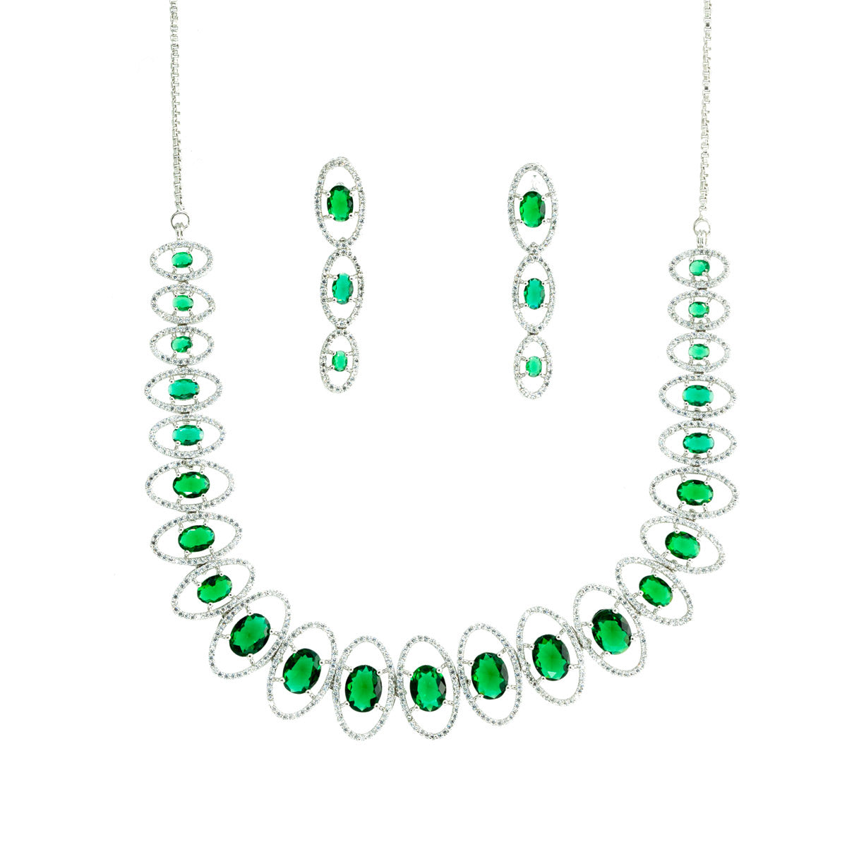 Oval Charm Necklace Set