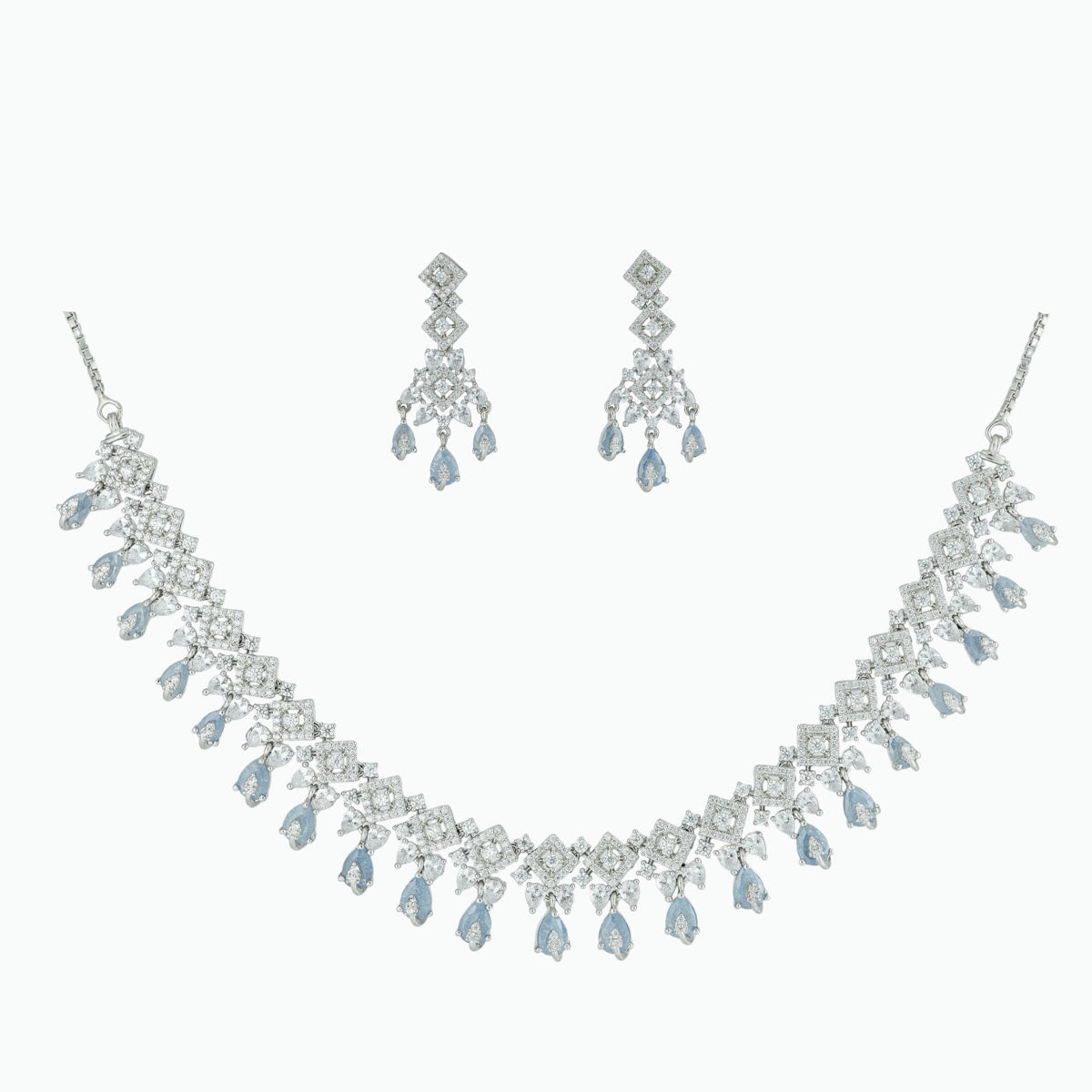Diamond Cascade Necklace Set