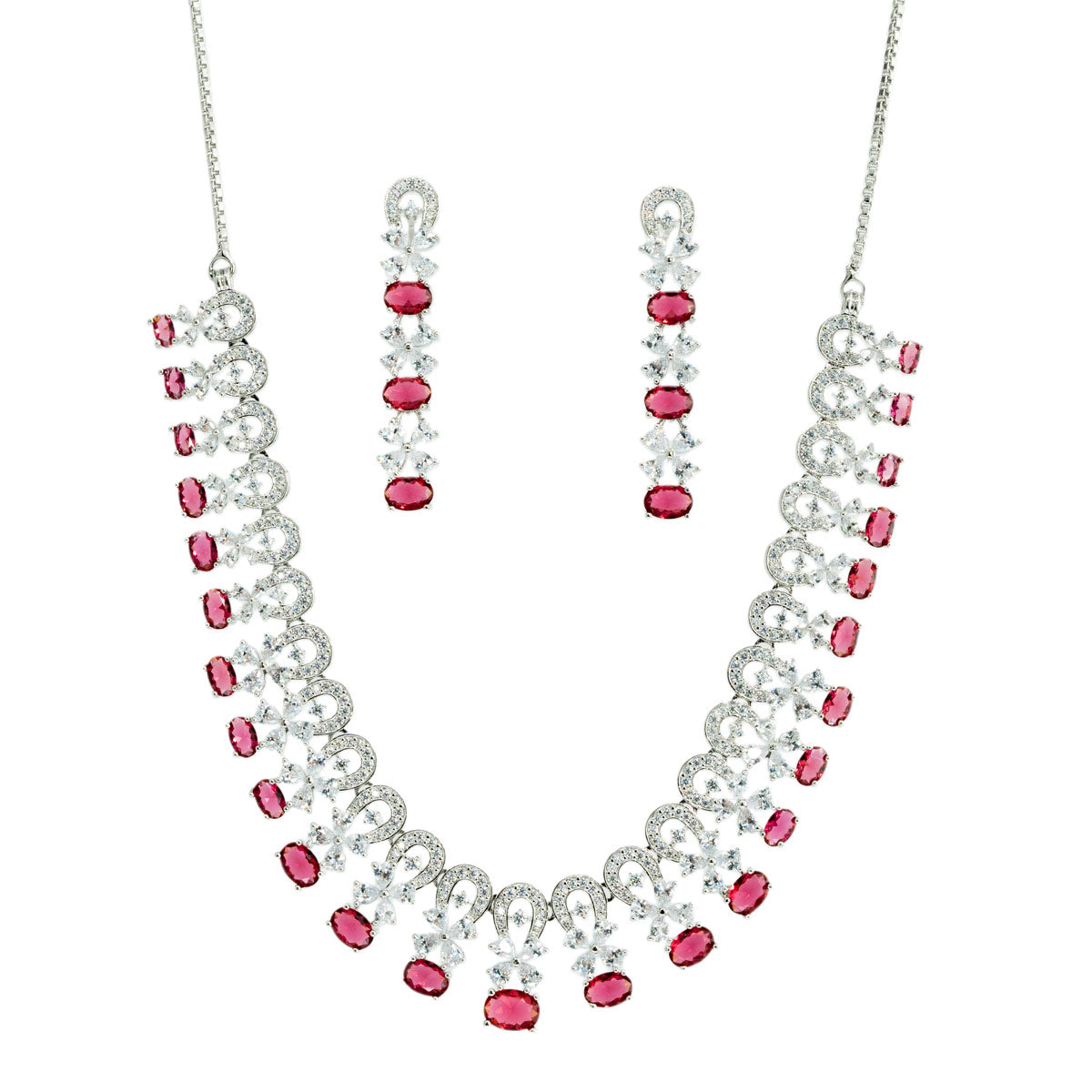 Ruby Blossom Necklace Set