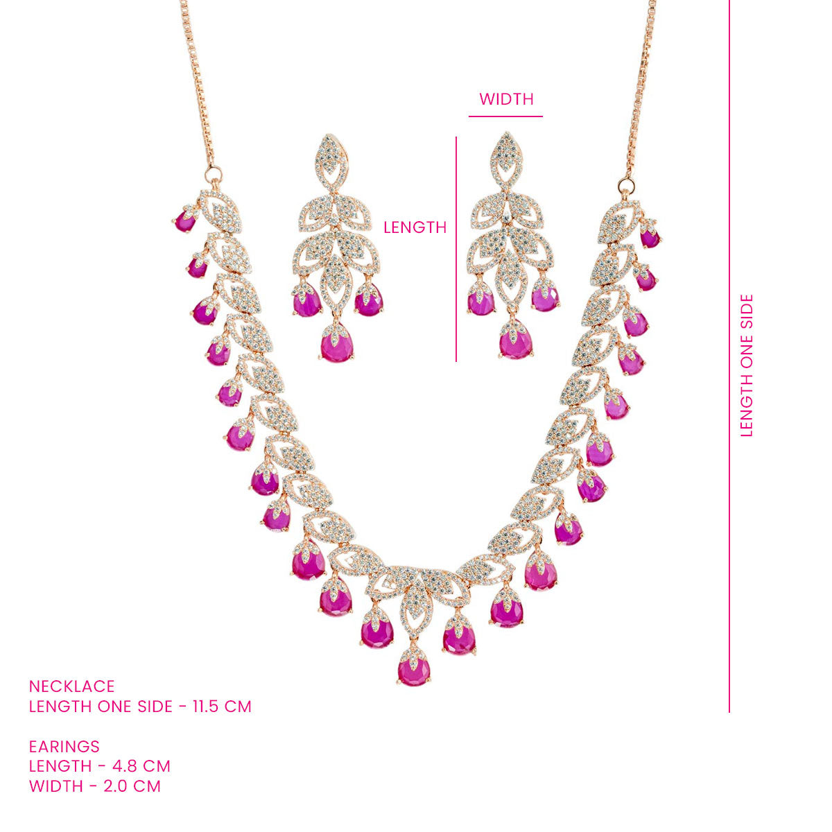 Fuchsia Bloom Necklace Set