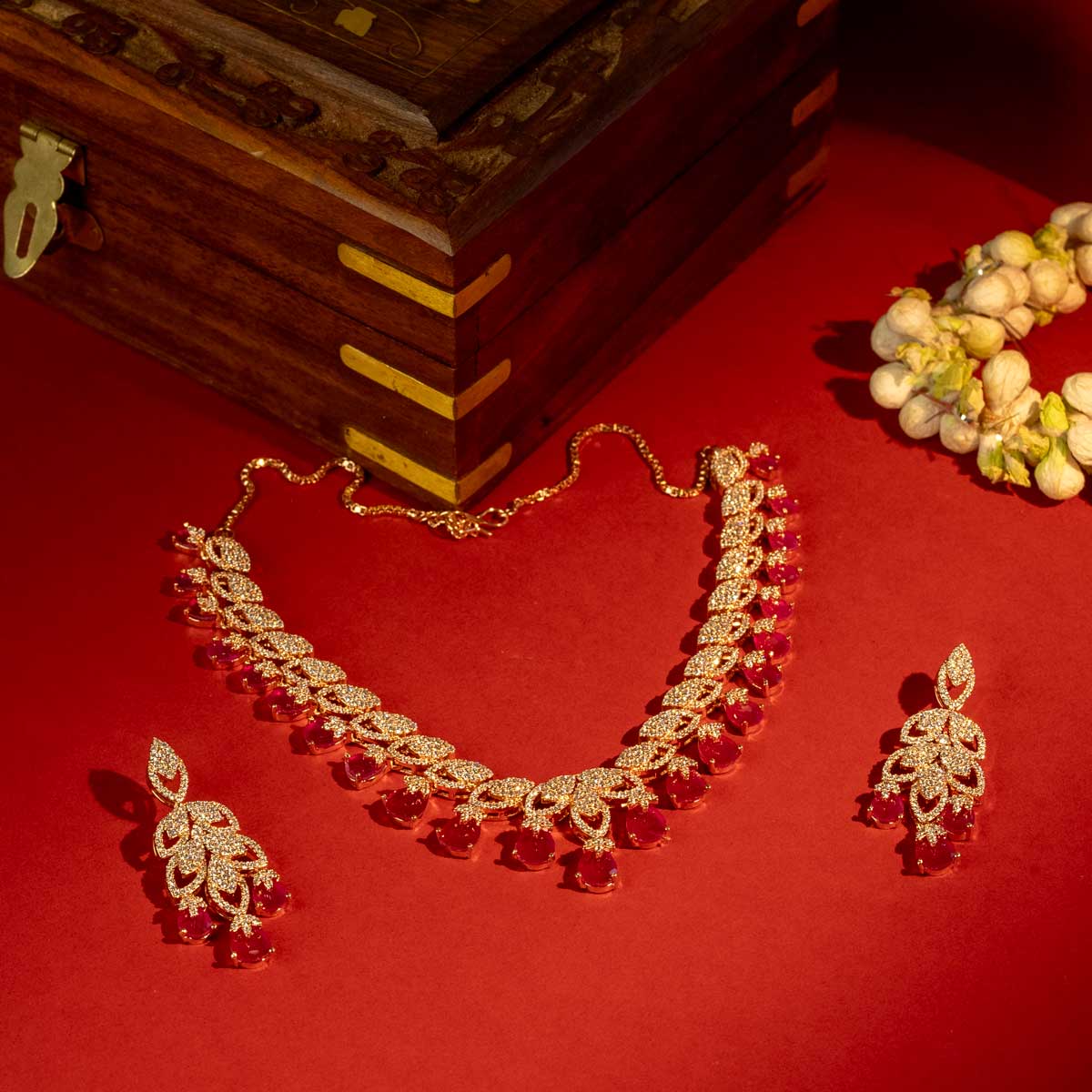 Fuchsia Bloom Necklace Set