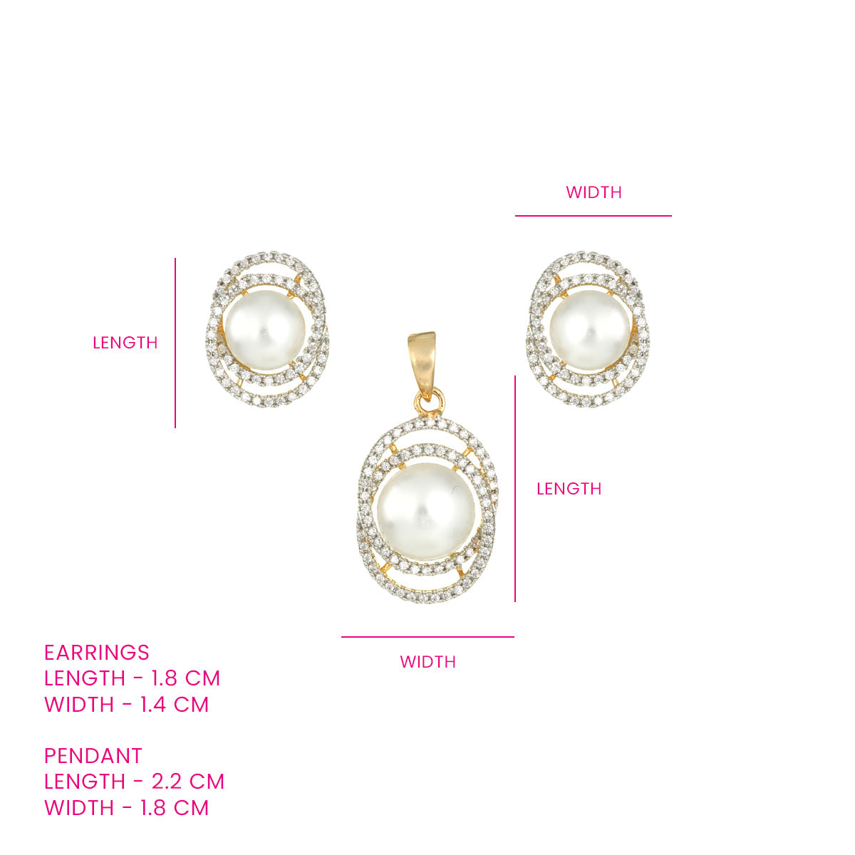 Oval Pearl Halo Pendant Set
