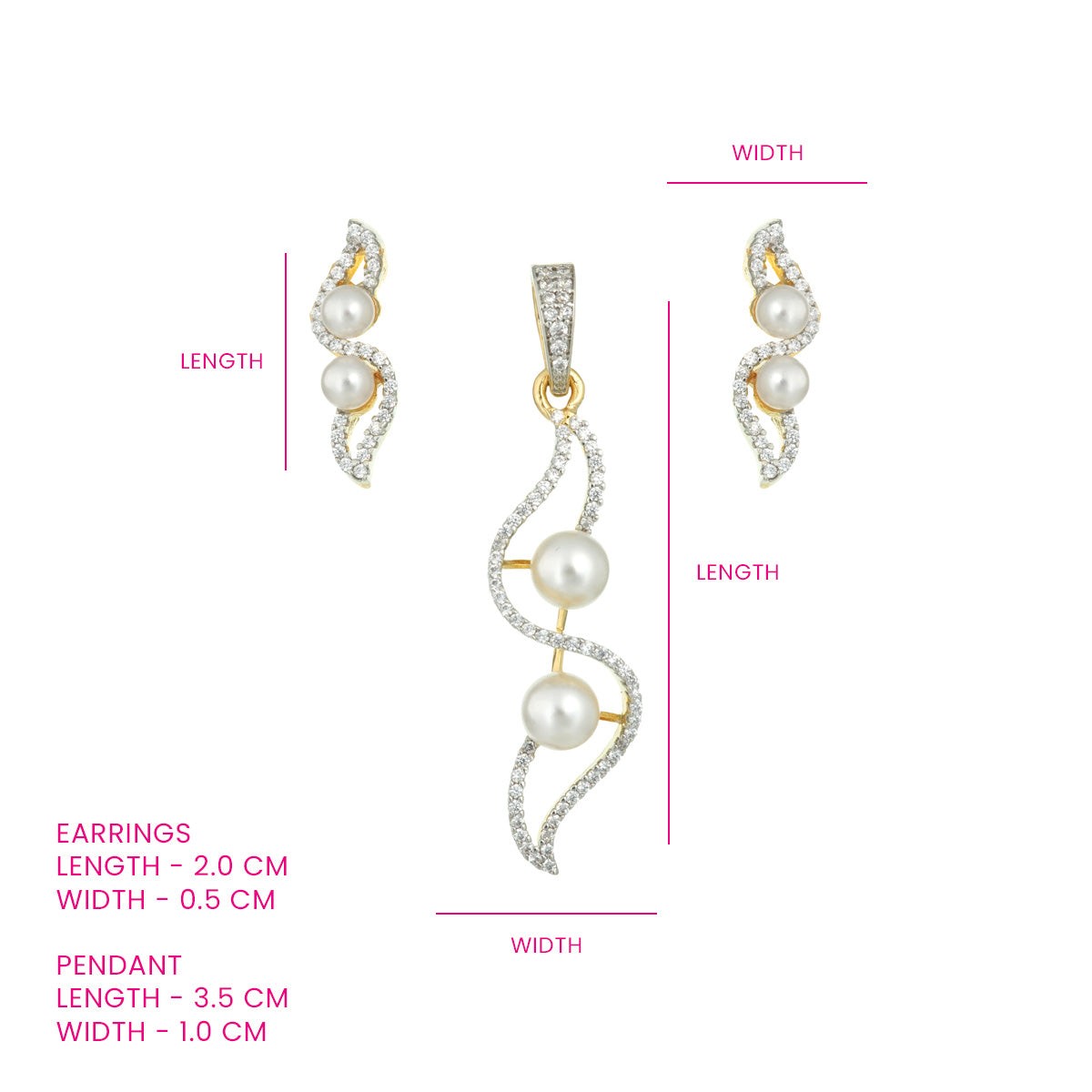 Wave Pearl Pendant Set