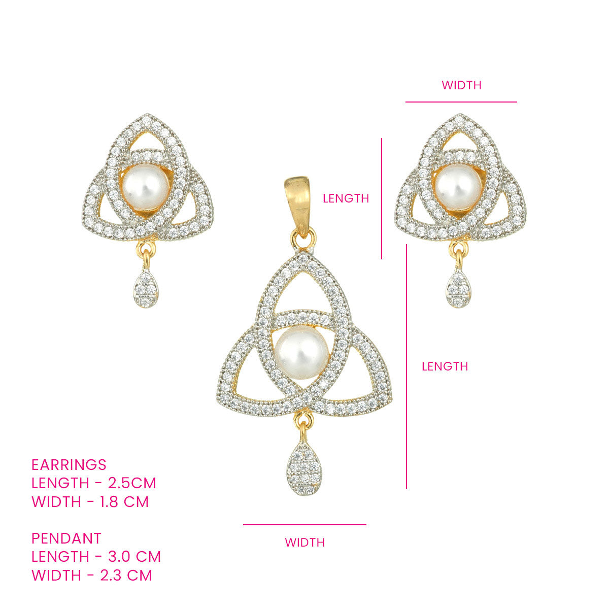 Trinity Pearl Pendant Set