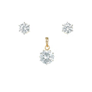 Simple Solitaire Pendant Set