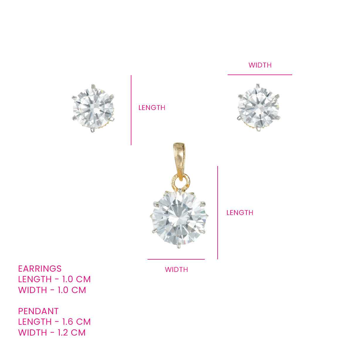 Simple Solitaire Pendant Set