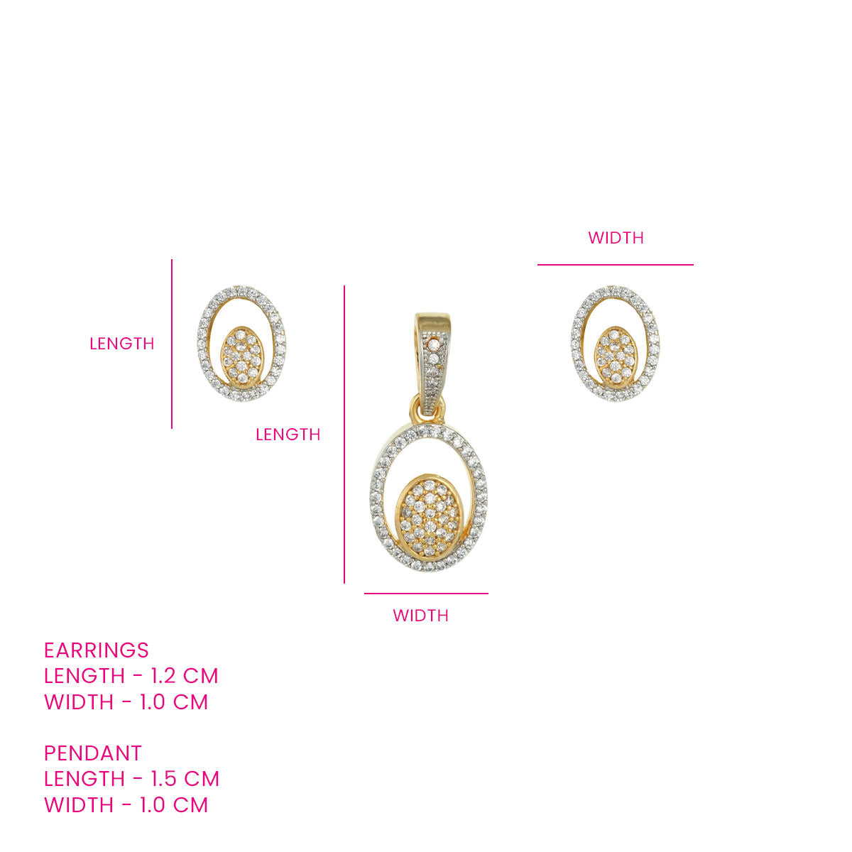 Oval Sparkle Pendant Set