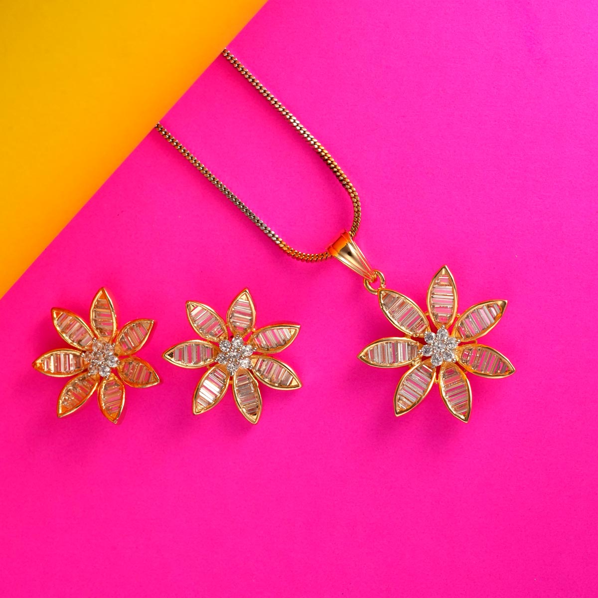 Sparkling Rangoli Pendant Set