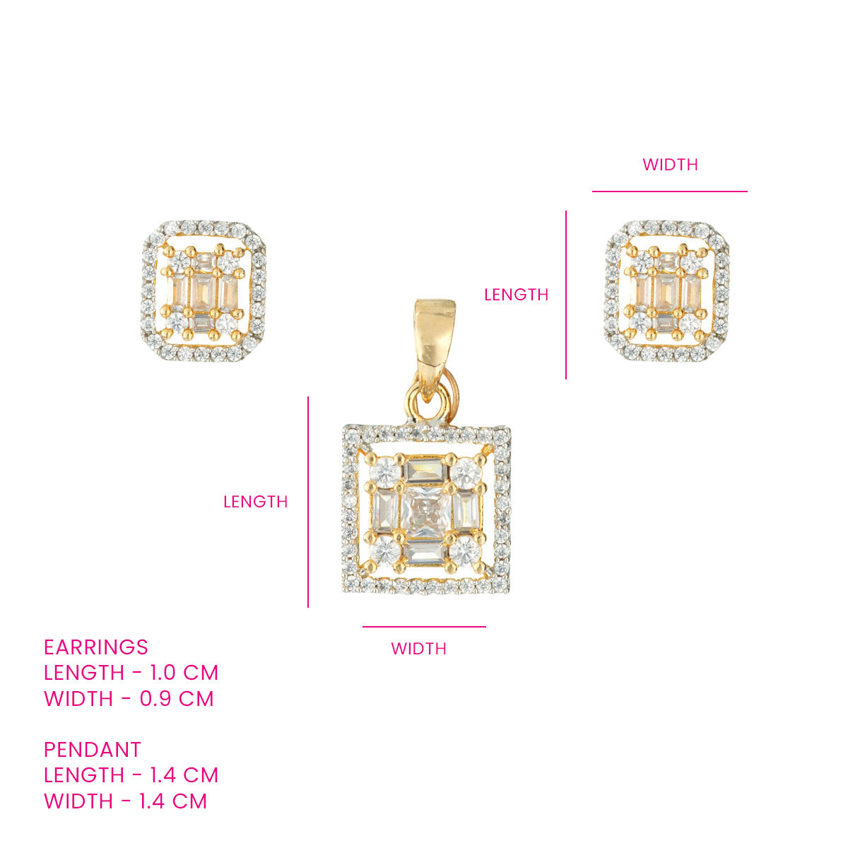 Radiant Square Pendant Set