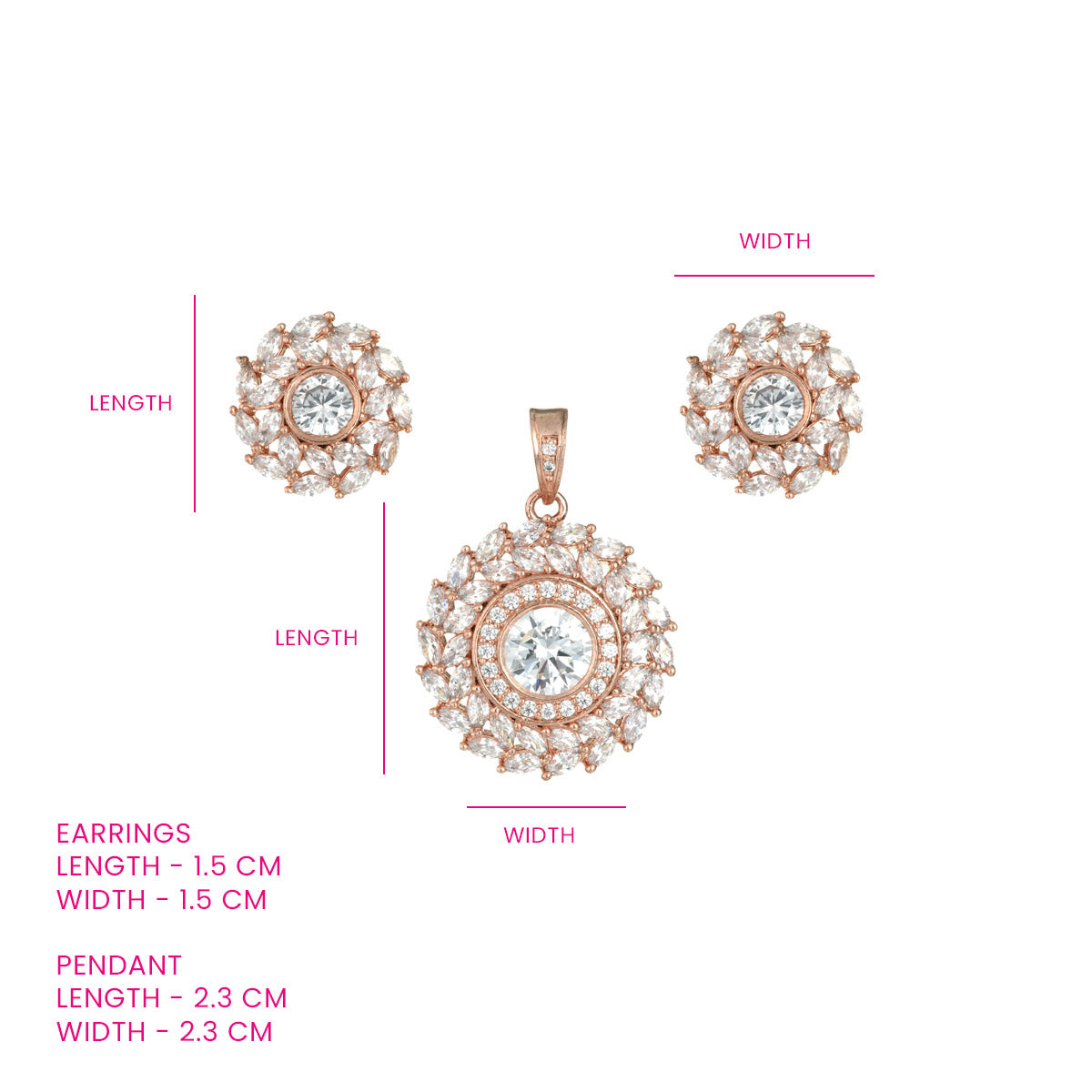 Radiant Floral Crystal Pendant Set
