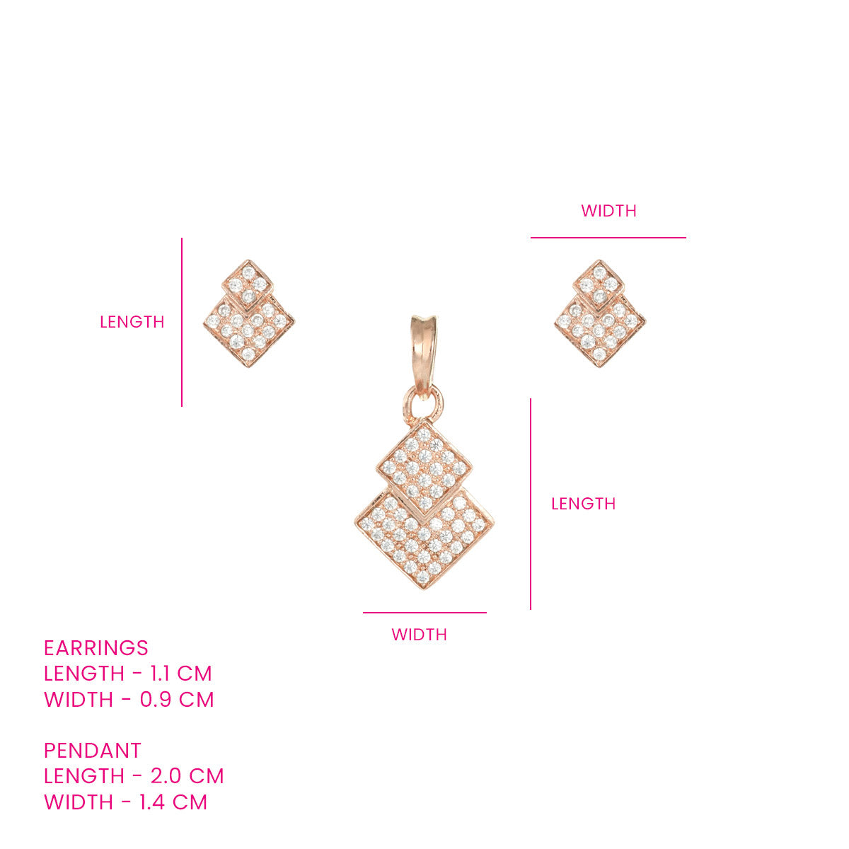 Crystal Cluster Pendant Set