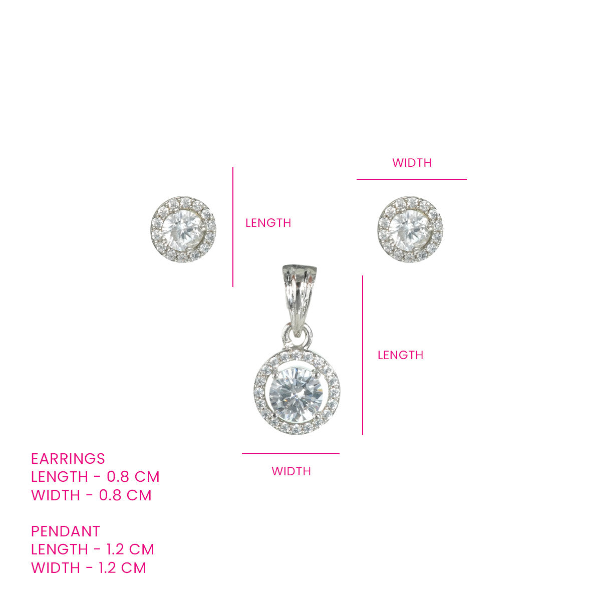 Crystal Halo Pendant Set