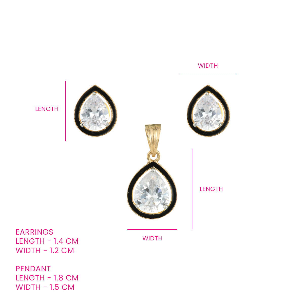 Teardrop Crystal Pendant Set