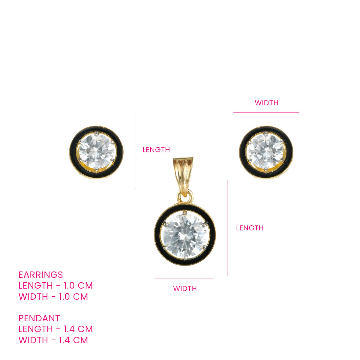 Classic Round Crystal Pendant Set