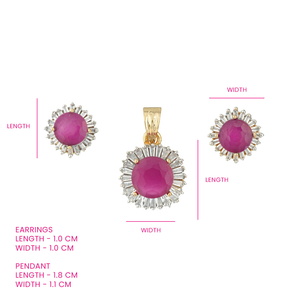 Sunburst Pink Pendant Set