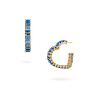 Blue Heart Hoop Earrings