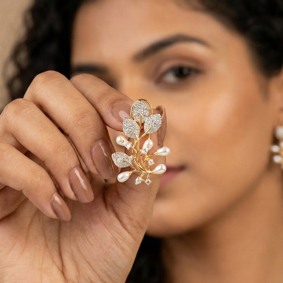 Floral Bloom Pearl Earrings