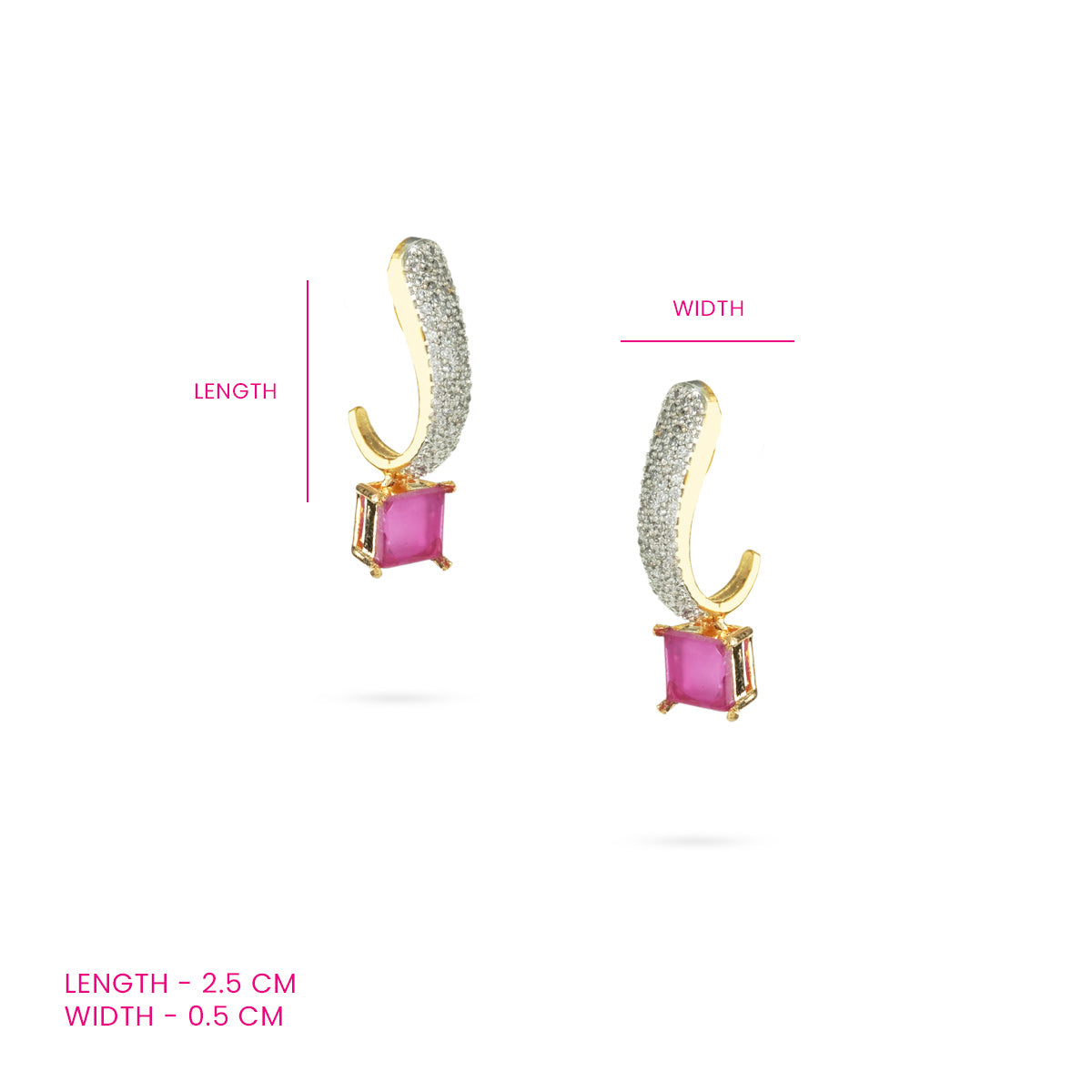 Gulaabi Arc Drop Earrings