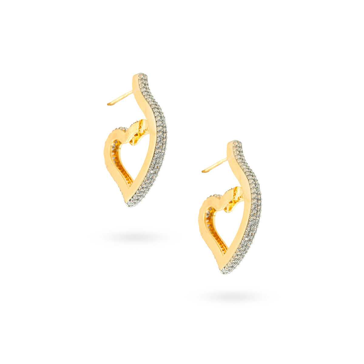Heart-Shaped Studded Earrings