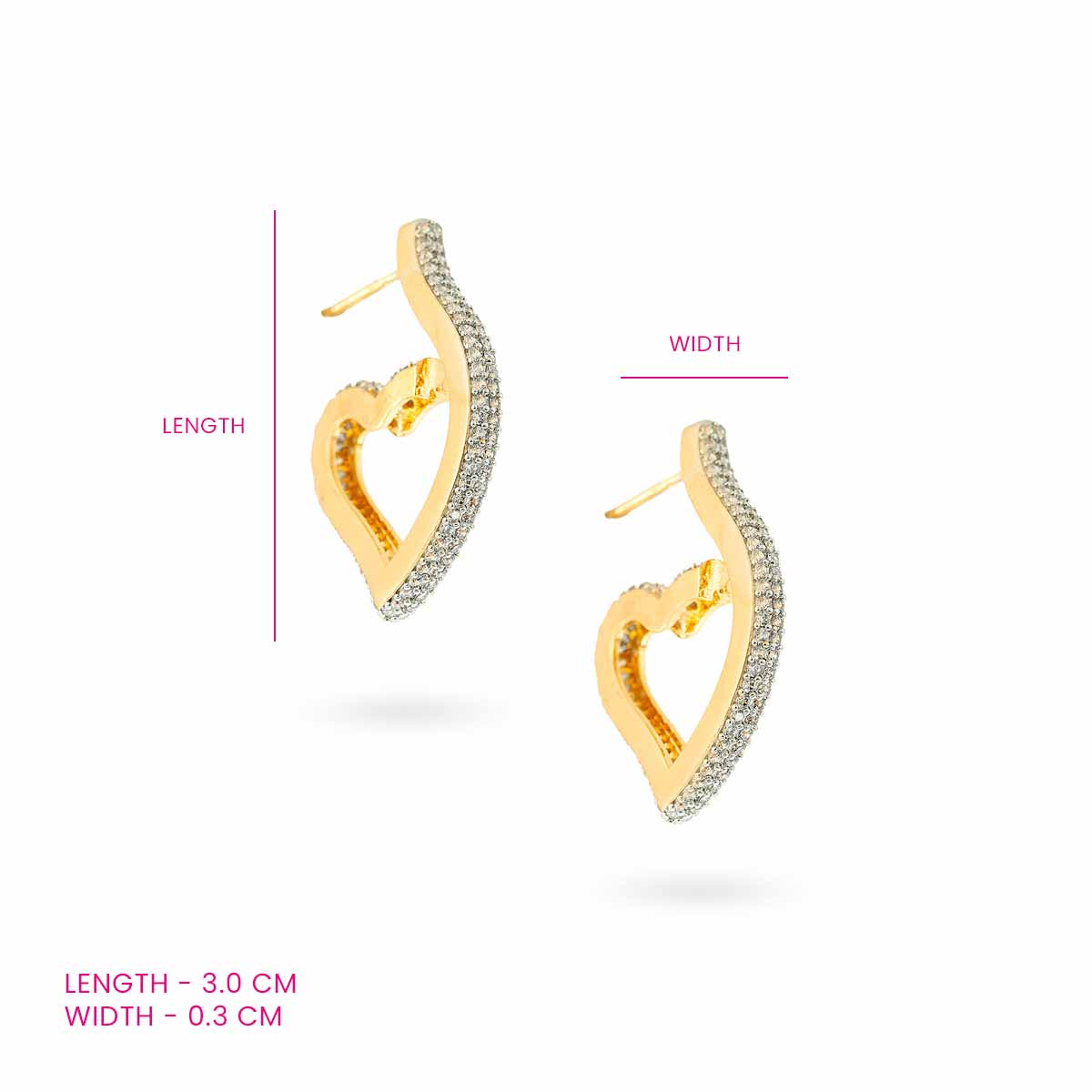 Heart-Shaped Studded Earrings